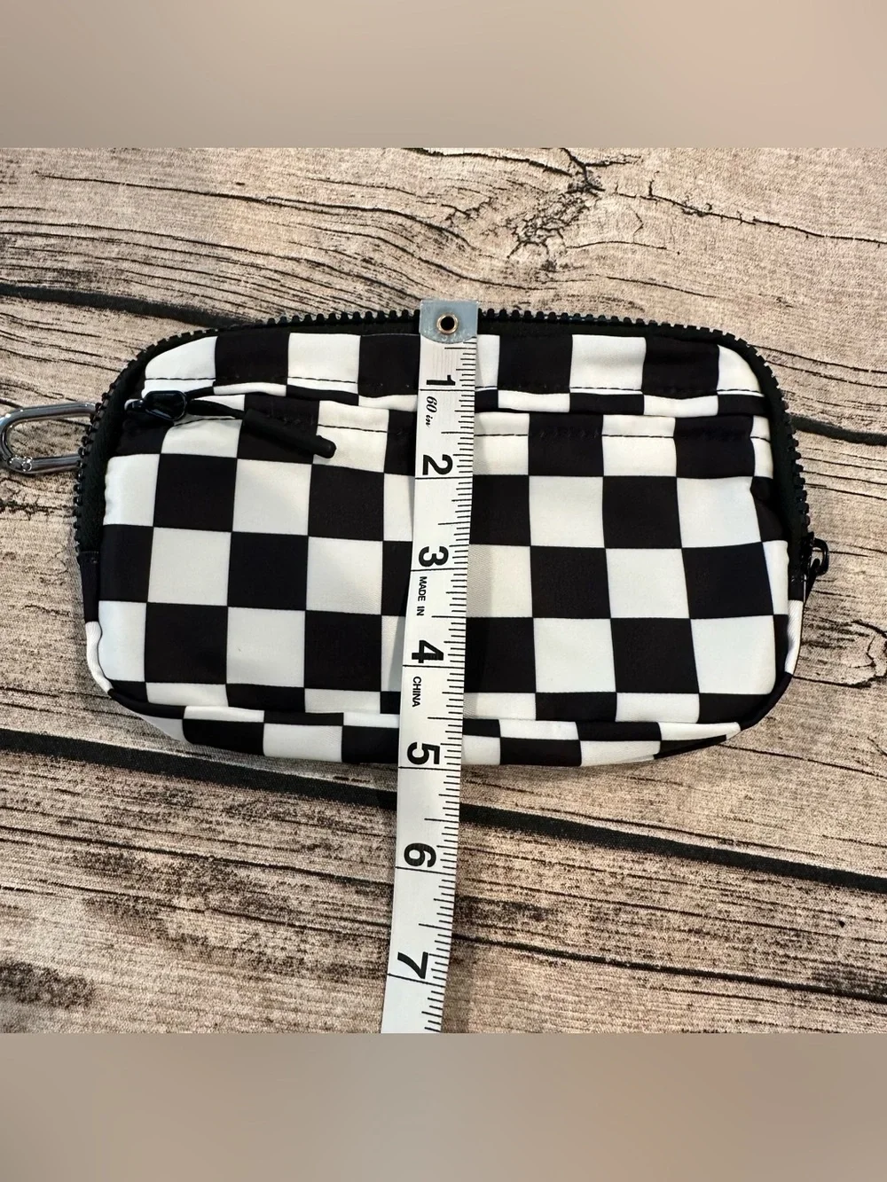 NWOT Emmafy Clutchy Wallet Uno in Black & White Checkered, Wristlet, Clutch